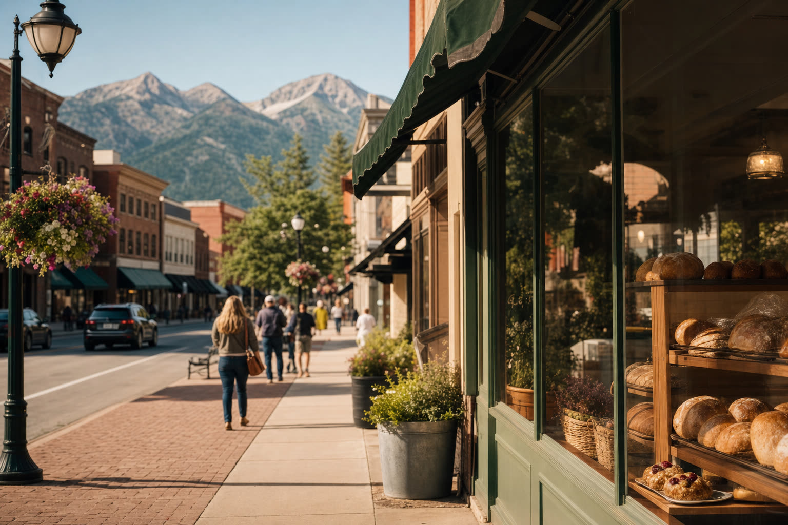 Wenatchee main street at golden hour